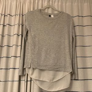 H&M Grey/White long sleeve top
